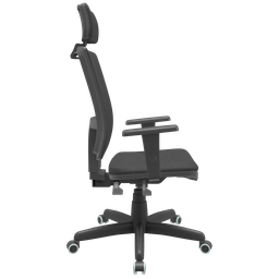 Cadeira Presidente Brizza Tela - Back Plax - Base Standard - Braços 3d Pp - Plaxmetal - 3