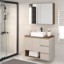 Ver imagem 1 de Gabinete de Banheiro 80cm Vitória com Espelheira e Cuba