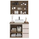 Ver imagem 2 de Gabinete de Banheiro 80cm Vitória com Espelheira e Cuba