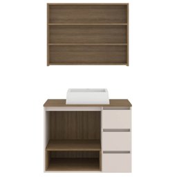Gabinete de Banheiro 80cm Vitória com Espelheira e Cuba - 5