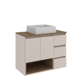 Gabinete de Banheiro 80cm Vitória com Espelheira e Cuba - 6