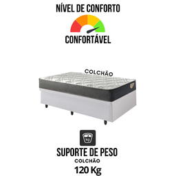 Cama Box com Baú Solteiro 88x188 com Colchão Adapto Molas Ensacadas Ecoflex Courino Linho - 8