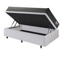Ver imagem 5 de Cama Box com Baú Solteiro 88x188 com Colchão Adapto Molas Ensacadas Ecoflex Courino Linho
