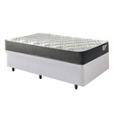 Ver imagem 4 de Cama Box com Baú Solteiro 88x188 com Colchão Adapto Molas Ensacadas Ecoflex Courino Linho