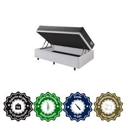 Cama Box com Baú Solteiro 88x188 com Colchão Adapto Molas Ensacadas Ecoflex Courino Linho - 7