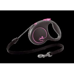Guia Flexi Black Design Corda M 5m - Rosa para Cães - 1