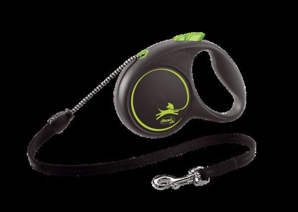 Guia Flexi Black Design Corda M 5M - Verde para Cães