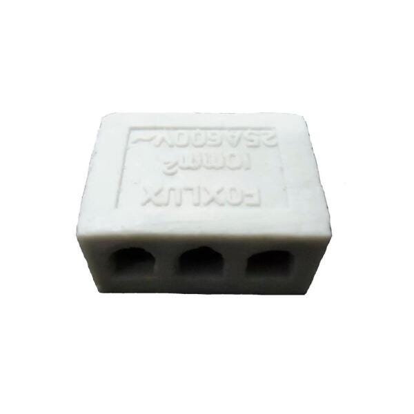 Conector Tripolar 25A de Porcelana 10mm - Foxlux - 2