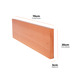 Kit 3 Prateleiras 70 Cm de Madeira Maciça Verniz Amendoa (mel) - 4