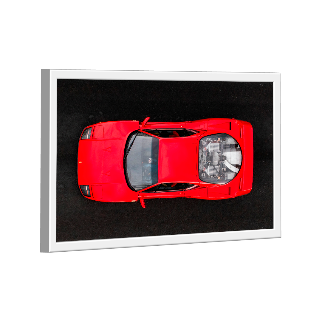 Quadro Ferrari F40 Vermelha Cima -- BR ARTES - 1