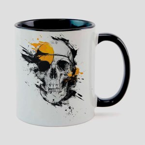 Caneca Branca com Interna Preta Y5 Caveira Splash Color 3
