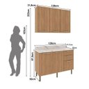 Ver imagem 6 de Armário Cozinha Compacta Modulada 120cm Freijó 3 Peças Cz3100