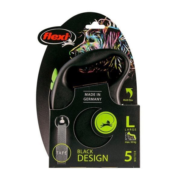 Guia Flexi Black Design Fita Grande 5M - Verde para Cães - 2