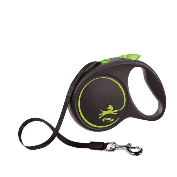 Guia Flexi Black Design Fita Grande 5M - Verde para Cães