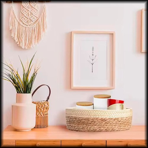 3 Cestos Baixo Organizador Redondo Grande Decor Boho Seagras - 5