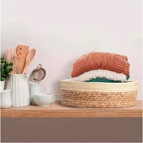 3 Cestos Baixo Organizador Redondo Grande Decor Boho Seagras - 6