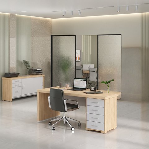 Conjunto Escritório: Mesa Ld 6213 + Balcão 6206