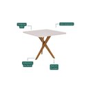 Ver imagem 4 de Mesa para Sala de Jantar 77cm x 95cm com Vidro Cacau Marrom/Off White