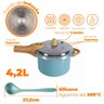 Panela de Pressão Antiaderente Indução Brinox 4,2l com Concha Ceramic Life Verde Botanika 4952/ - 5