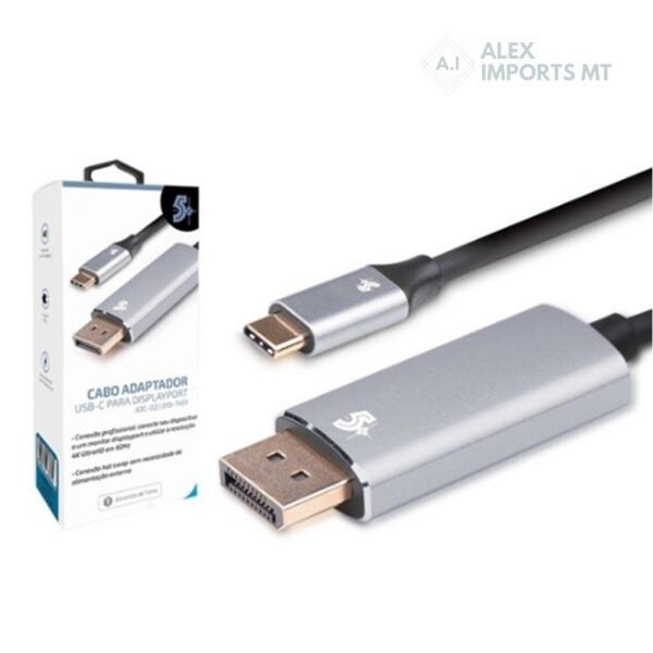 Cabo Adaptador Usb Type-C x Displayport Macho Alta kabu - 1
