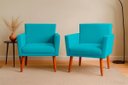 Ver imagem 2 de Kit 2 Poltrona Cadeira para Sala Confortável e Minimalista Paris em Suede