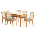 Ver imagem 2 de Mesa de Jantar 6 Lugares Avenna com Vidro Madeira Maciça Off White/fendi - Kappesberg