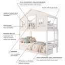 Ver imagem 4 de Beliche Infantil Casinha Dos Sonhos com Varanda 02 Gavetas Madeira Maciça Branco Megamobilia