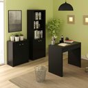 Ver imagem 1 de Kit para Escritório com Mesa Escrivaninha Balcão e Estante Cor:preto