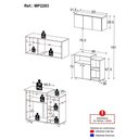 Ver imagem 6 de Kit Armário de Cozinha Aéreo 93cm com Balcão Multiuso Fruteira Multimóveis Mp2283 Branco