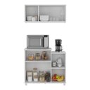 Ver imagem 2 de Kit Armário de Cozinha Aéreo 93cm com Balcão Multiuso Fruteira Multimóveis Mp2283 Branco