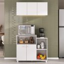 Ver imagem 1 de Kit Armário de Cozinha Aéreo 93cm com Balcão Multiuso Fruteira Multimóveis Mp2283 Branco