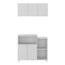 Ver imagem 3 de Kit Armário de Cozinha Aéreo 93cm com Balcão Multiuso Fruteira Multimóveis Mp2283 Branco