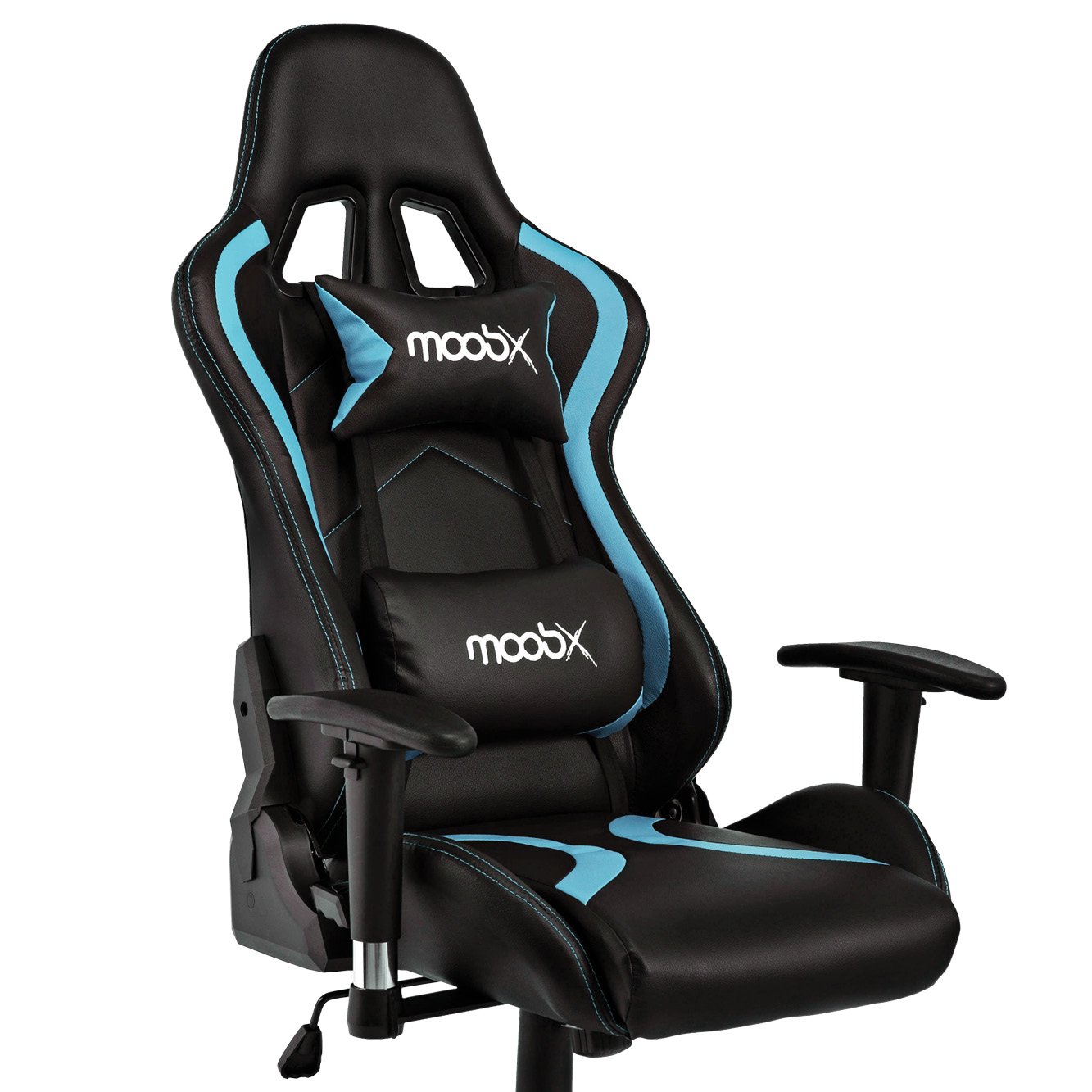 Kit Cadeira Gamer Moobx Thunder Azul + Mesa Gamer Mx Preto com Gancho para Headset - Moobx - 2