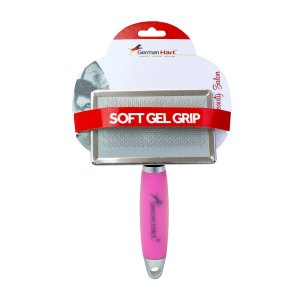 Rasqueadeira German Hart Cabo em Gel Rosa Grande para Cães