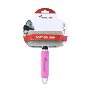 Rasqueadeira German Hart Cabo em Gel Rosa Médio para Cães
