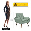 Ver imagem 3 de Kit Poltrona e Puff Opala Conforto Pé Trapézio Tecido Boucle - Verde