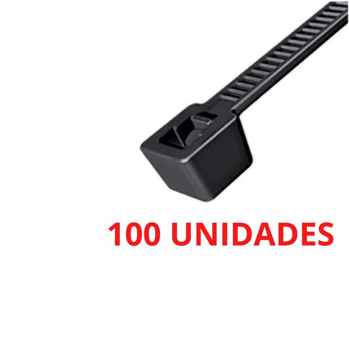 Kit 100 Abraçadeira Cinta Plástica Nylon Enforca Gato 39Cm - 2