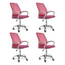 Ver imagem 1 de Cadeira de Escritório Oficial Esteirinha Mesh Ergonômica Giratória - Rosa - 4