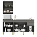 Ver imagem 2 de Paneleiro e Balcão Gabinete com Tampo 150cm Lina K02 Gris - Mpozenato