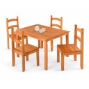 Ver imagem 3 de Conjunto Sala de Jantar Mesa 100x74cm com 4 Cadeiras Madeira Amêndoa Marin