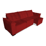 Sofá 2,76 Metros Kiev Retrátil 3 lugares Suede Vermelho - 3