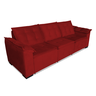 Sofá 2,76 Metros Kiev Retrátil 3 lugares Suede Vermelho - 2