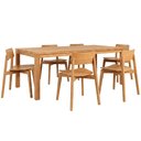 Ver imagem 1 de Mesa Madeira 180cm e 6 Cadeiras Floris Linho Carvalho F07 - Mpozenato