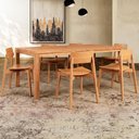 Ver imagem 2 de Mesa Madeira 180cm e 6 Cadeiras Floris Linho Carvalho F07 - Mpozenato
