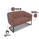 Ver imagem 6 de Sofá Namoradeira e 2 Poltronas Base Industrial Preto Stella Veludo Rosê D03 - D'Rossi