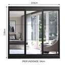 Ver imagem 3 de Guarda-Roupa Casal Madesa Istambul 3 Portas de Correr de Espelho 3 Gavetas Preto Cor:Preto