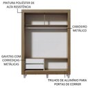 Ver imagem 5 de Guarda-Roupa Solteiro Madesa Dallas 2 Portas de Correr 2 Gavetas com Pés Rustic Cor:Rustic