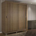 Ver imagem 1 de Guarda-Roupa Solteiro Madesa Dallas 2 Portas de Correr 2 Gavetas com Pés Rustic Cor:Rustic