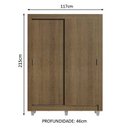 Ver imagem 3 de Guarda-Roupa Solteiro Madesa Dallas 2 Portas de Correr 2 Gavetas com Pés Rustic Cor:Rustic