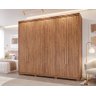 Guarda Roupa Panan Móveis Aurora 6 Portas 100% Mdf C/espelho Interno e Pés (cinamomo) - 2
